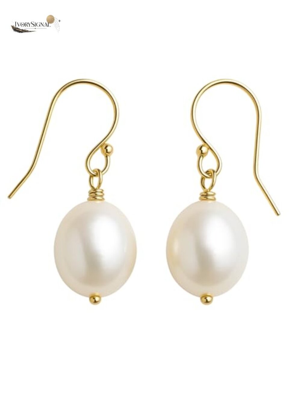 9-10mm Cultured Freshwater Pearl Gold Filled Drop Dangle Earrings